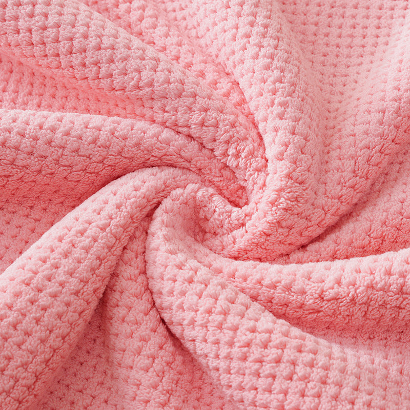 Coral Fleece Pineapple-check Soft Bath Towel