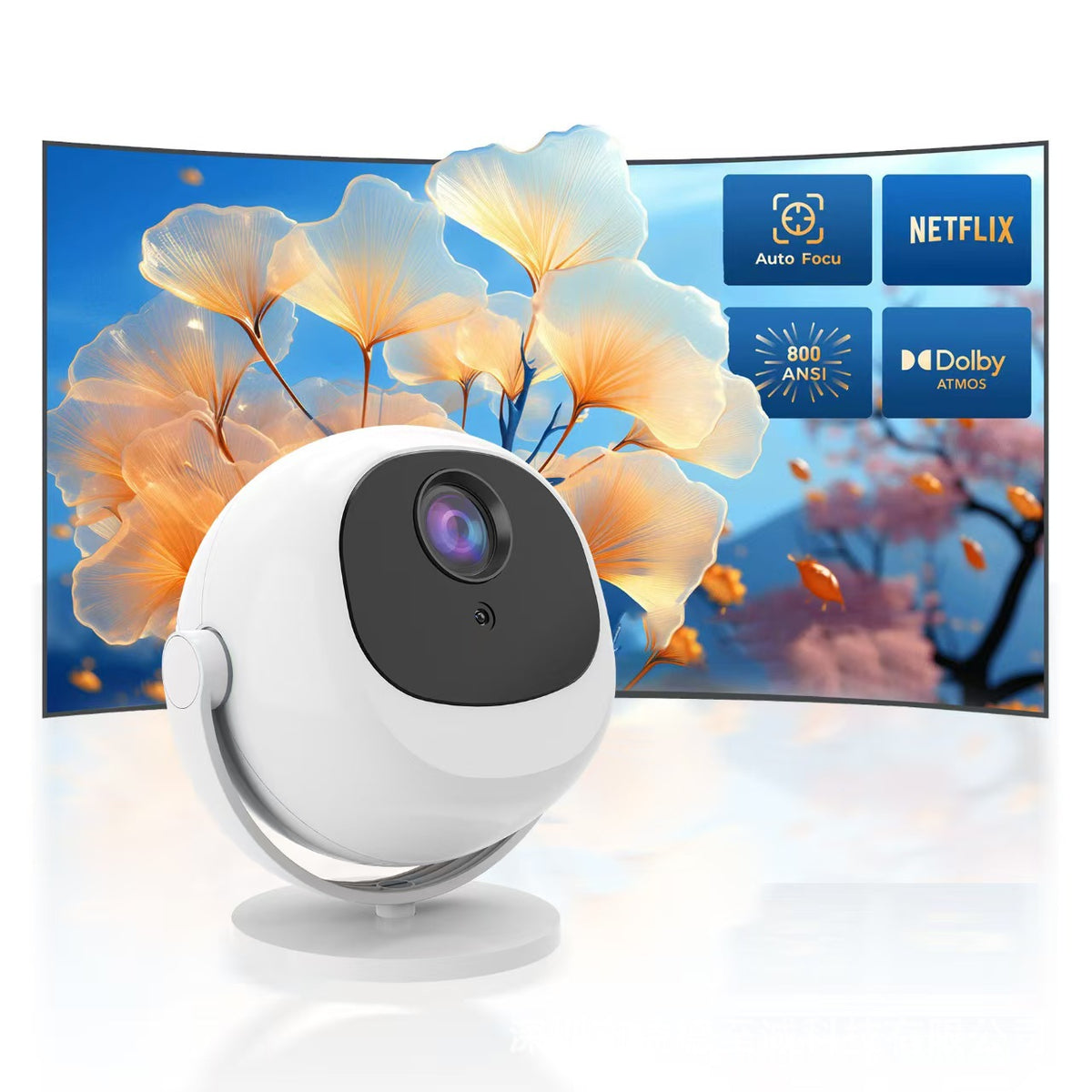 Smart Projector Android 11 Electric Focus Bluetooth 5G Dual-frequency HD