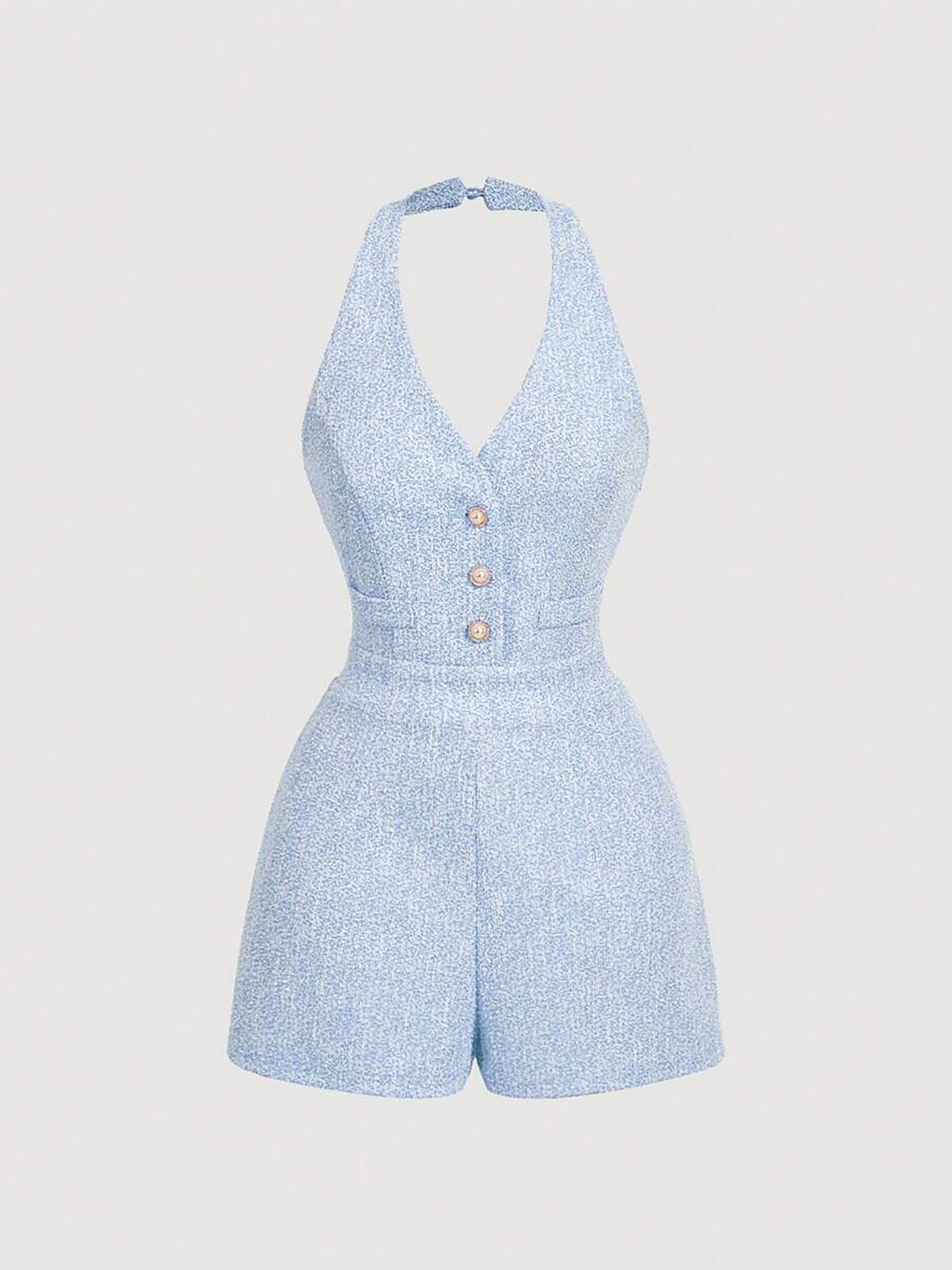 Womens Fashion V-neck Sleeveless Halter Jumpsuit