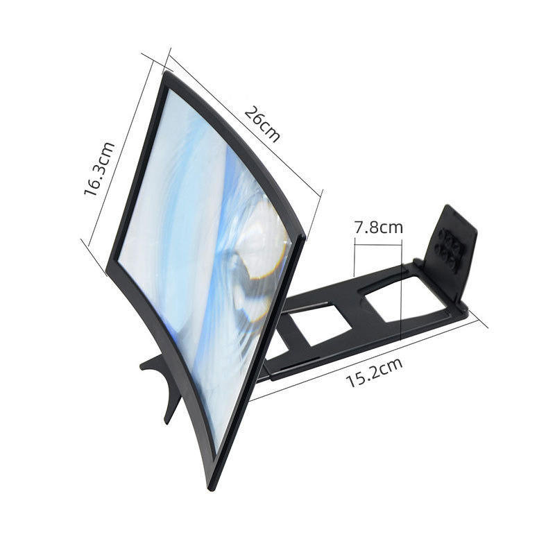 L6 Curved Screen Amplifier, 12-inch HD Mobile Phone Magnifier, Lazy Phone Stand
