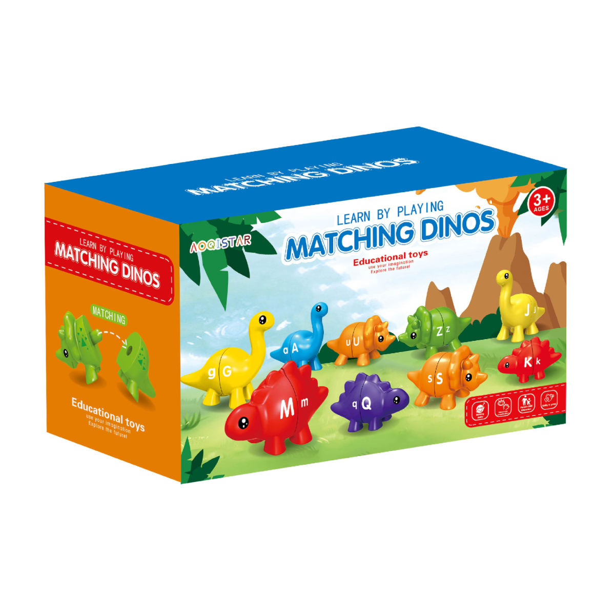 Children's Early Education Numbers Letters Cognitive Pairing Dinosaur Toys
