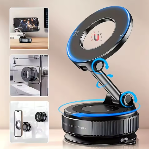 2026 NEW CAR Phone Magnetic Stand Multi Functional Vacuum Adsorption Stretching And Folding 360 Rotate Navigation Stand