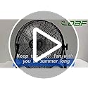 DBF 18" Solar Powered Fan for Outdoor - 30000mAh Rechargeable Floor Fan with 40W Solar Panel, 18 Speed, 12-60H Runtime, Qu...