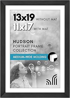 Americanflat 13x19 Picture Frame with Shatter-Resistant Glass - Use as 11x17 Frame with Mat or Display 13x19 Photo Without...