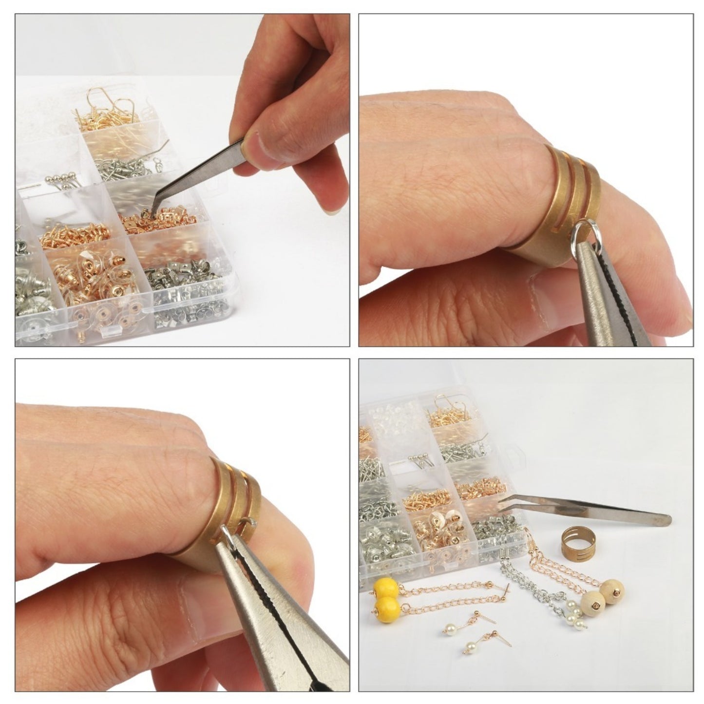 2,800 DIY Earring Accessories—Jewelry Making Kit For Earring Bending, Ring Making, And Repair—Earring And Bracelet Party Gifts