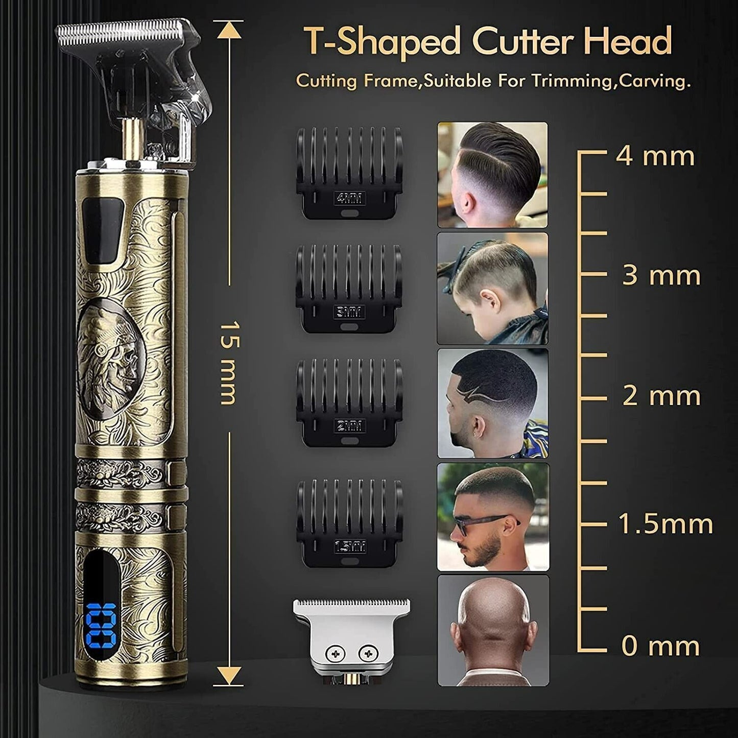Hair Clippers Beard Trimmer For Men Hair Cutting Cordless Barber Shaving Machine