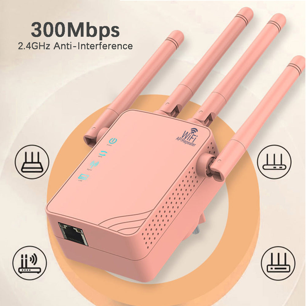 Yellow .300Mbps 1200Mbps WiFi Repeater2.4GHz 2.4GHz5GHz Single-Band DualBand WiFi Extender Booster, 4 Antenna, AP Repeater Mode, For Home And Office, Anyroom, White Black PinkChristmas Gifts
