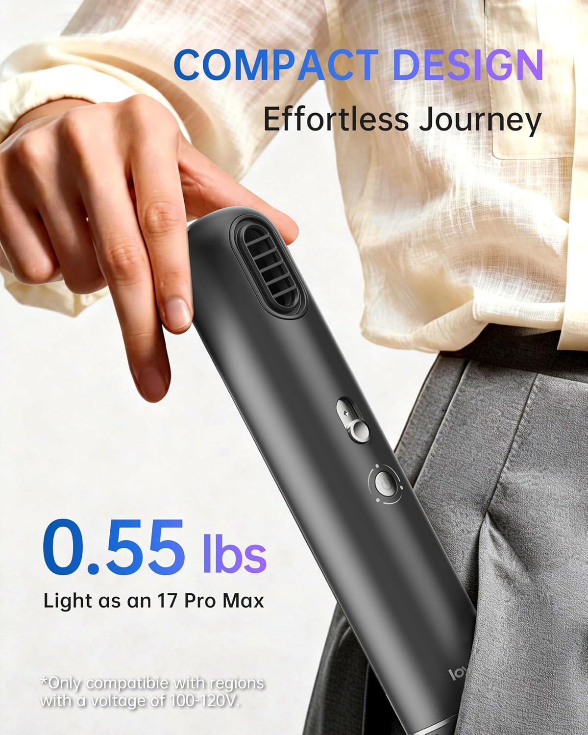 Mini Hair Dryer - Portable Travel Size Hair Dryer, 110,000 RPM For Fast Drying, 1000 Million Ionic For Smoothing, 0.55lb Lightweight Mini Size, Low Noise Blow Dryer For Travel Gym Kids Dog Women Men