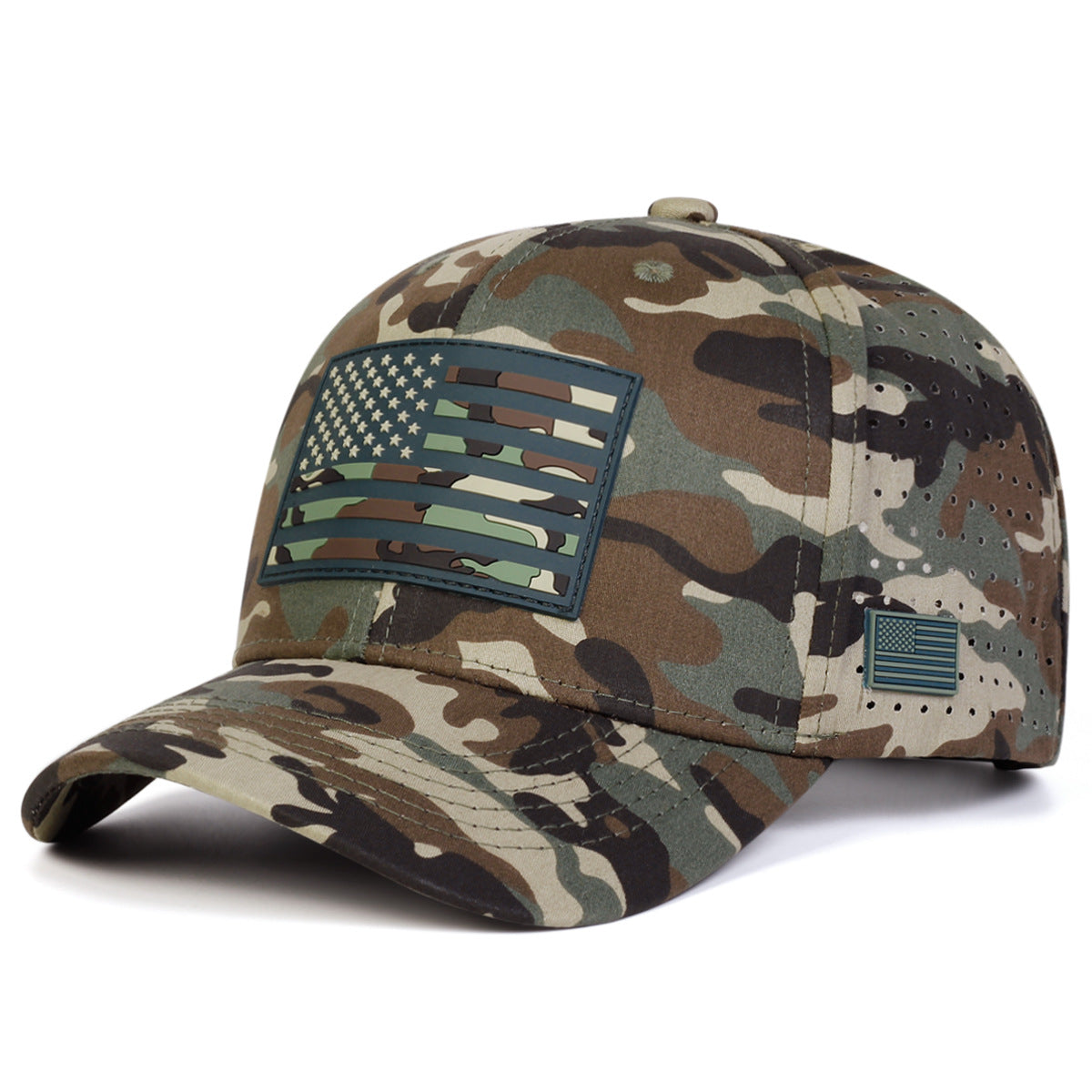 Three-dimensional American Flag Printed Mesh Breathable Adjustable Trendy Fashion Baseball Cap Suitable For Outdoor Outings And Travels