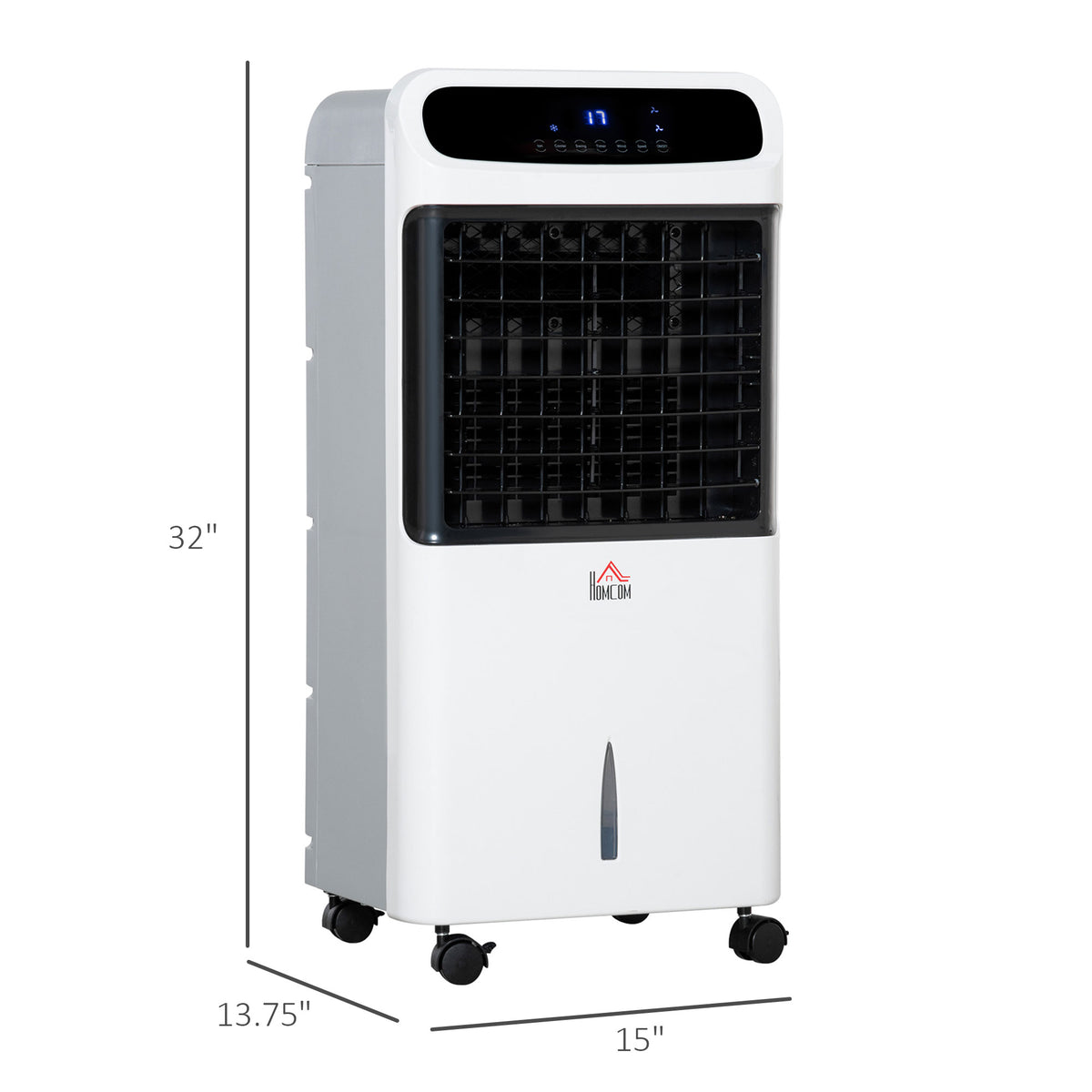 3-In-1 Ice Cooling Fan, Mobile Evaporative Air Cooler with Remote, Timer, Oscillating for Home Office, Bedroom, White
