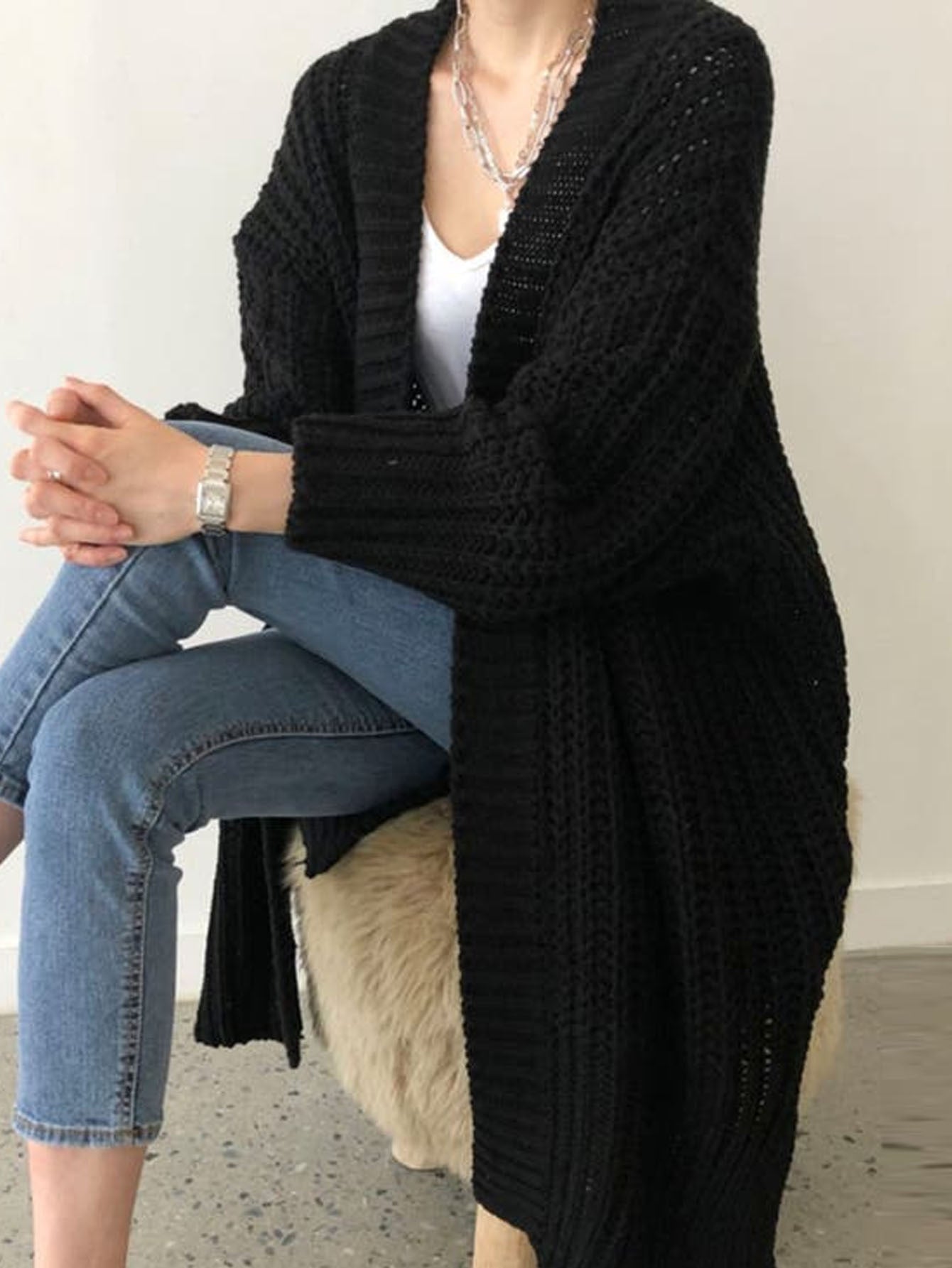 Retro Korean Lazy Coat Loose Mid-length