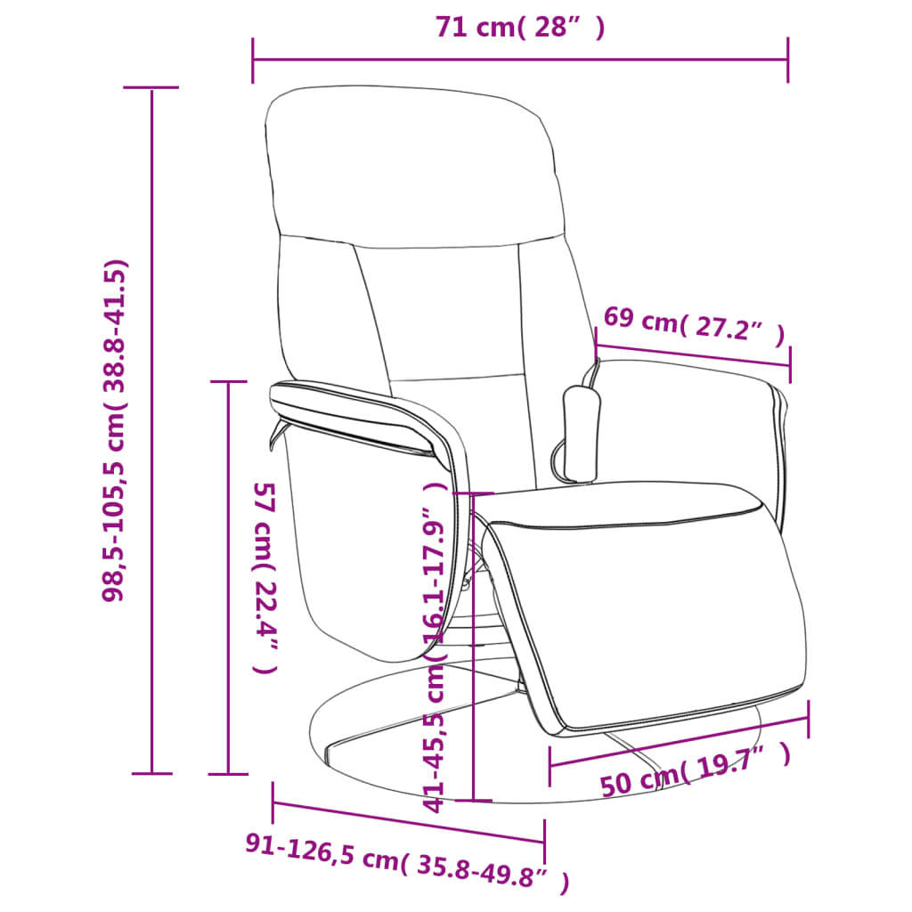 Massage Chair with Footrest Velvet Massage Chair with