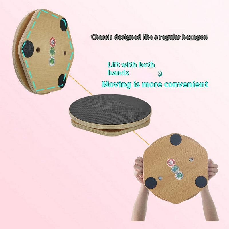 New Large Wooden Wriggled Plate Home Fitness Slimming Tea Stable Non-slip Solid Wood Waist Swing Turntable Wholesale
