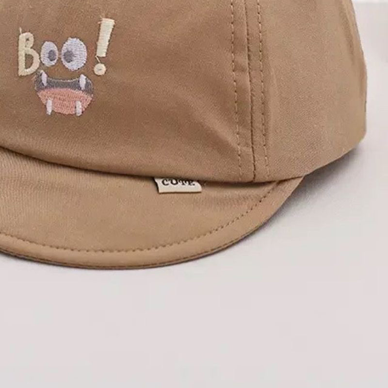 Fashionable Embroidered Baby Cotton Soft-brimmed Flat-peak Cap, Casual And Versatile Sun Hat Suitable For Outdoor Wear