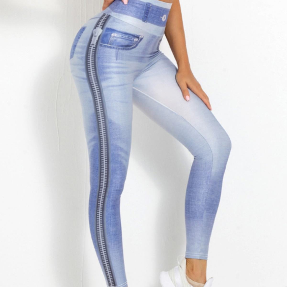 Denim Peach Womens Yoga Pants