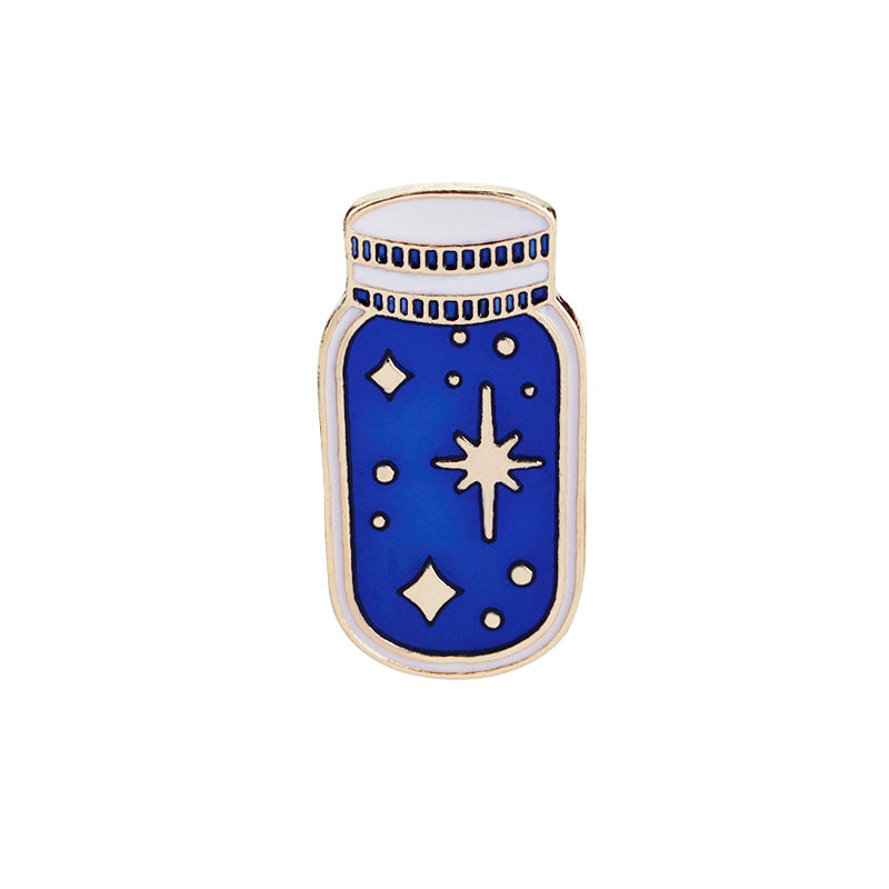 Creative Long Hair Beauty Bicycle Wishing Bottle Socks Cartoon Enamel Brooch