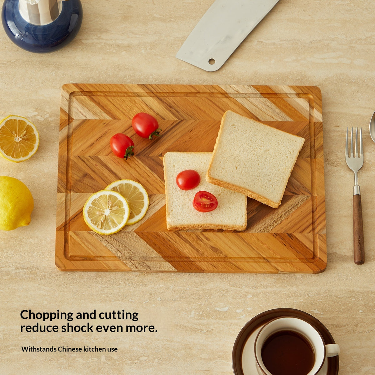 Teak Cutting Board Double-sided For Home Use Solid Wood