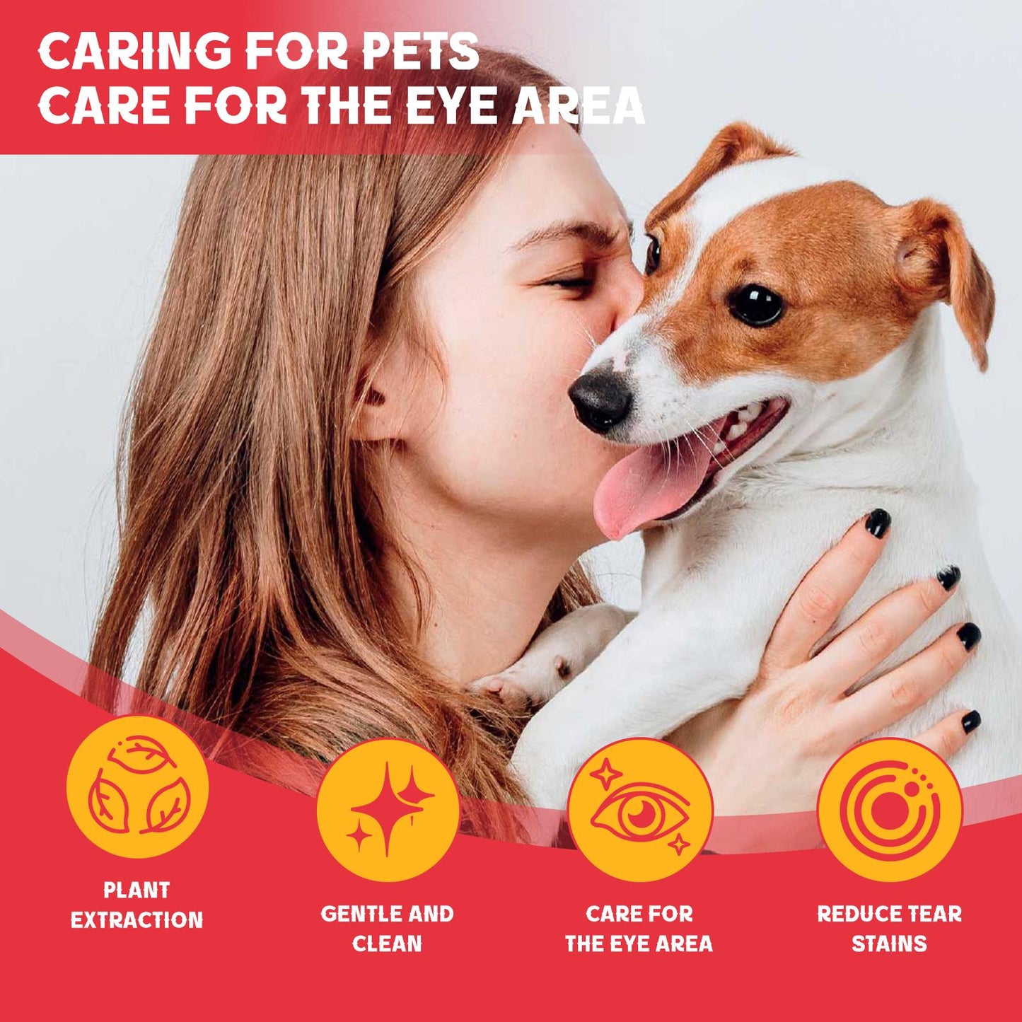 Pet Tear Stain Removal Powder - Natural And Gentle Formula, Eye And Fur Care, Tear Stain Removal And Brightening, An Essential Product For Pet Eye Cleaning.