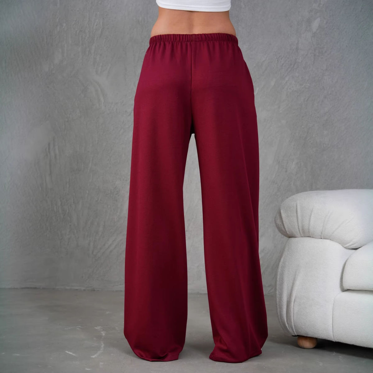 Womens Loose-fitting Casual Drawstring Sporty Wide-leg Yoga Pants