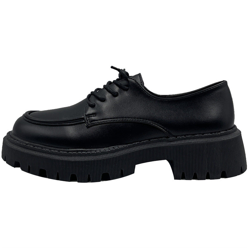 Black Large-size Leather Shoes Womens New Spring Autumn Style