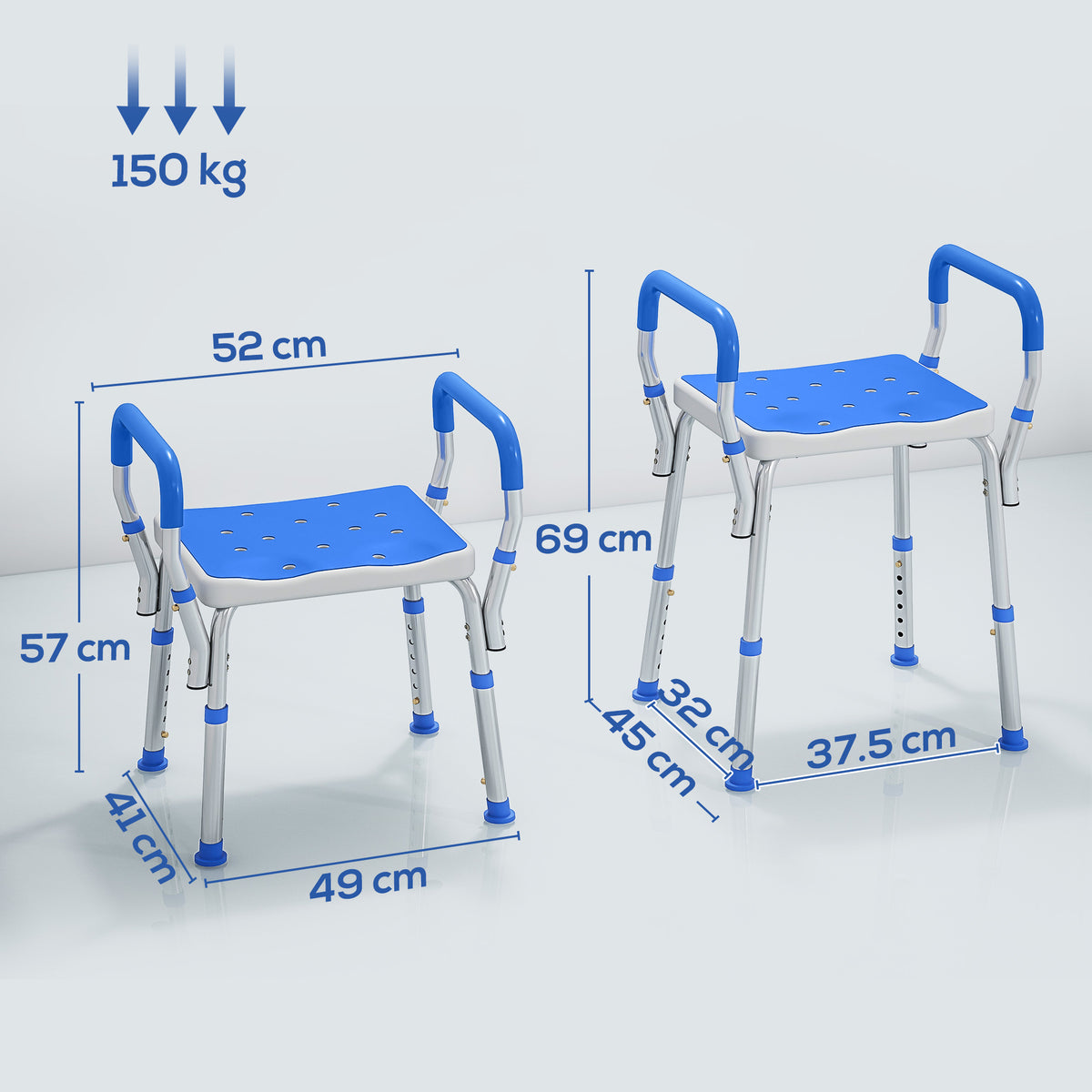 57-69cm Aluminium Frame Bath Seat