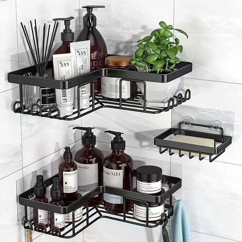 Punch-free Wrought-iron Shelf Bathroom Wall-mounted Storage Rack