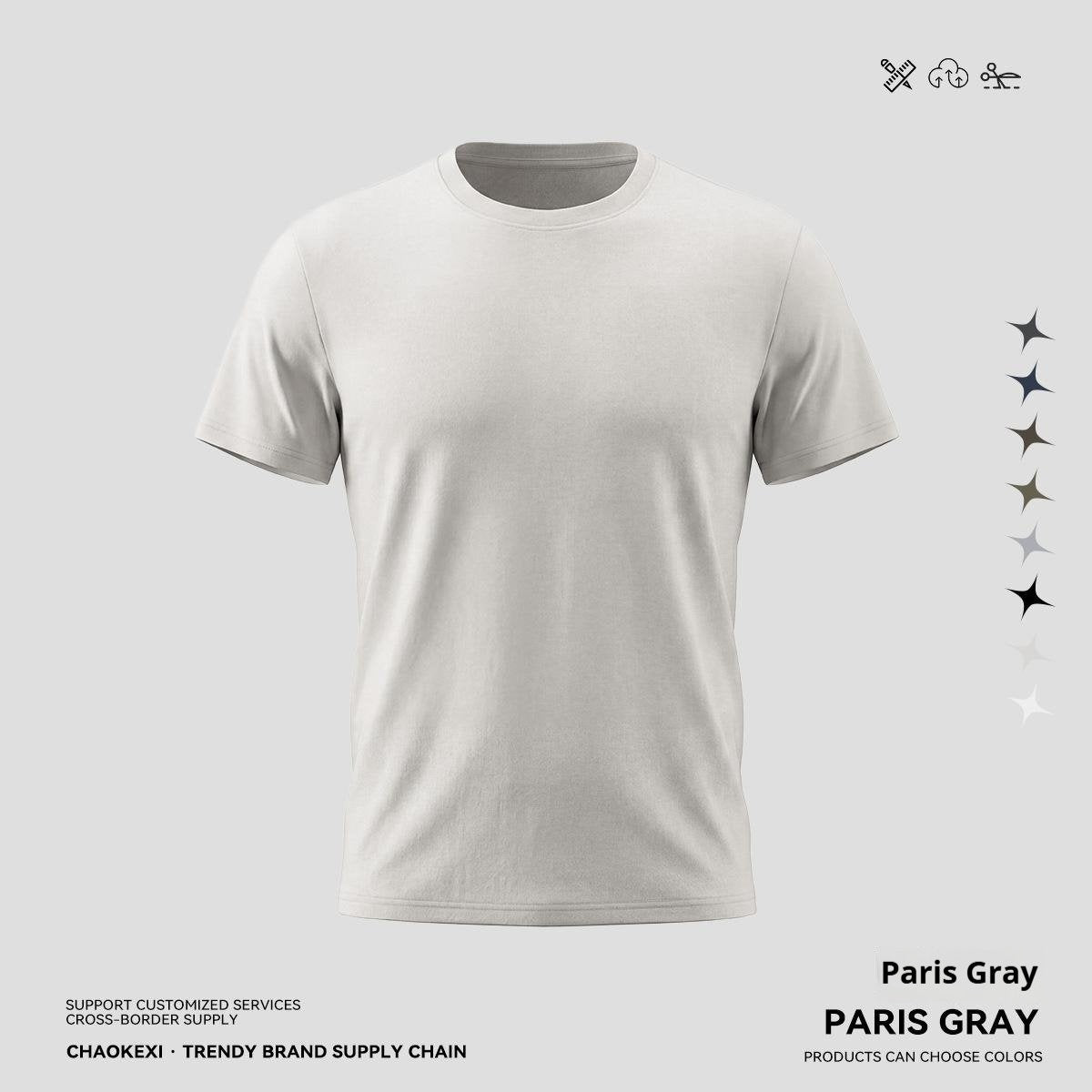 Mens Outdoor Short-sleeve T-shirt Slim-fit Regular ShoulderSweat-wicking For Sports