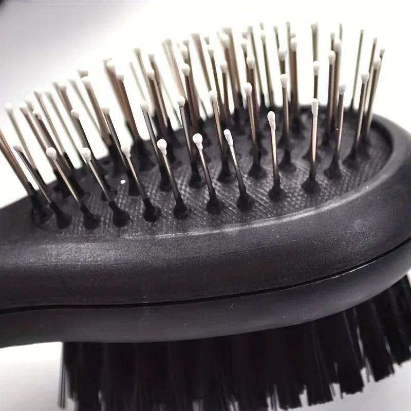 Dog Brush Cat Pet Grooming Comb 2 In 1 Double Sided Pin Cleans For Pets Shedding And Dirt Grooming Tool