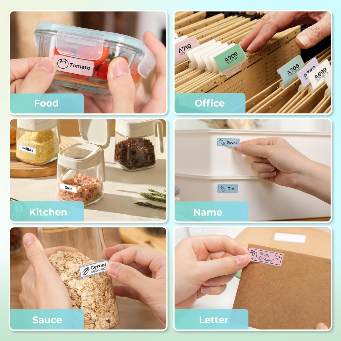 Genuine Label Maker Tape Standard Laminated Thermal Label Tape Replacement, For Home Office Labels Roll White