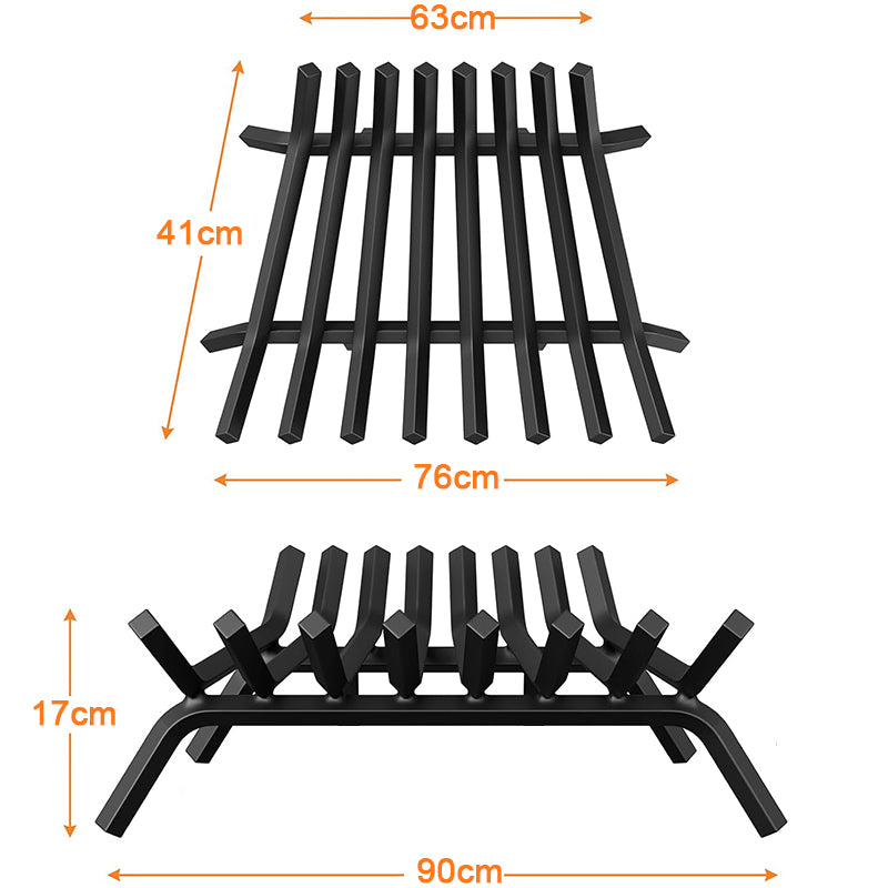 Fireplace Grate,Fireplace Log Holder,Heavy Duty Solid Cast Iron FIrewood Log Burning Rack For Inside The Fireplace Accessories Outood Fire Pit Kindling Fireplace Tools 36 Inch