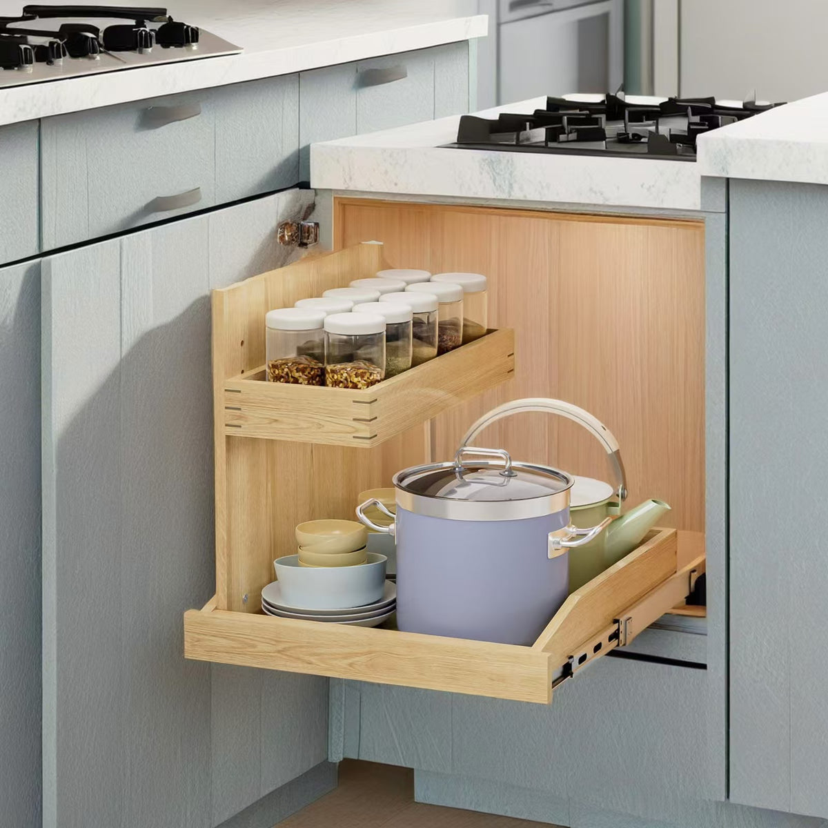 Under Sink Organizers And Storage 22 W X 21 D, 2 Tier Pull Out Cabinet Organizer With Hard Close, Adjustable Pull Out Cabinet Organizer With U Bracket For Bathroom Kitchen Left