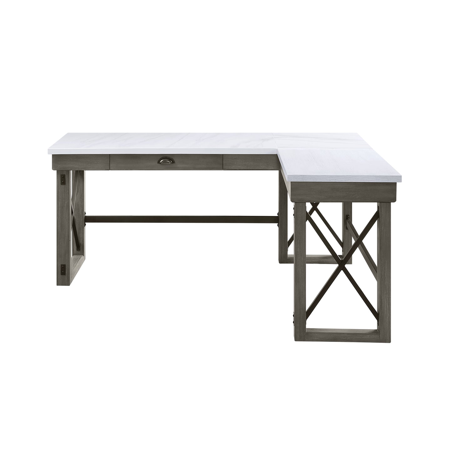 Talmar Marble Top Weathered Gray Finish Writing Desk With Lift Top