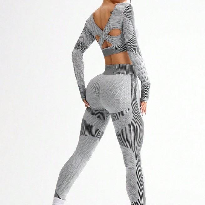 Butt-Lifting Yoga Pants And Back-Slimming Long-Sleeve Top Set