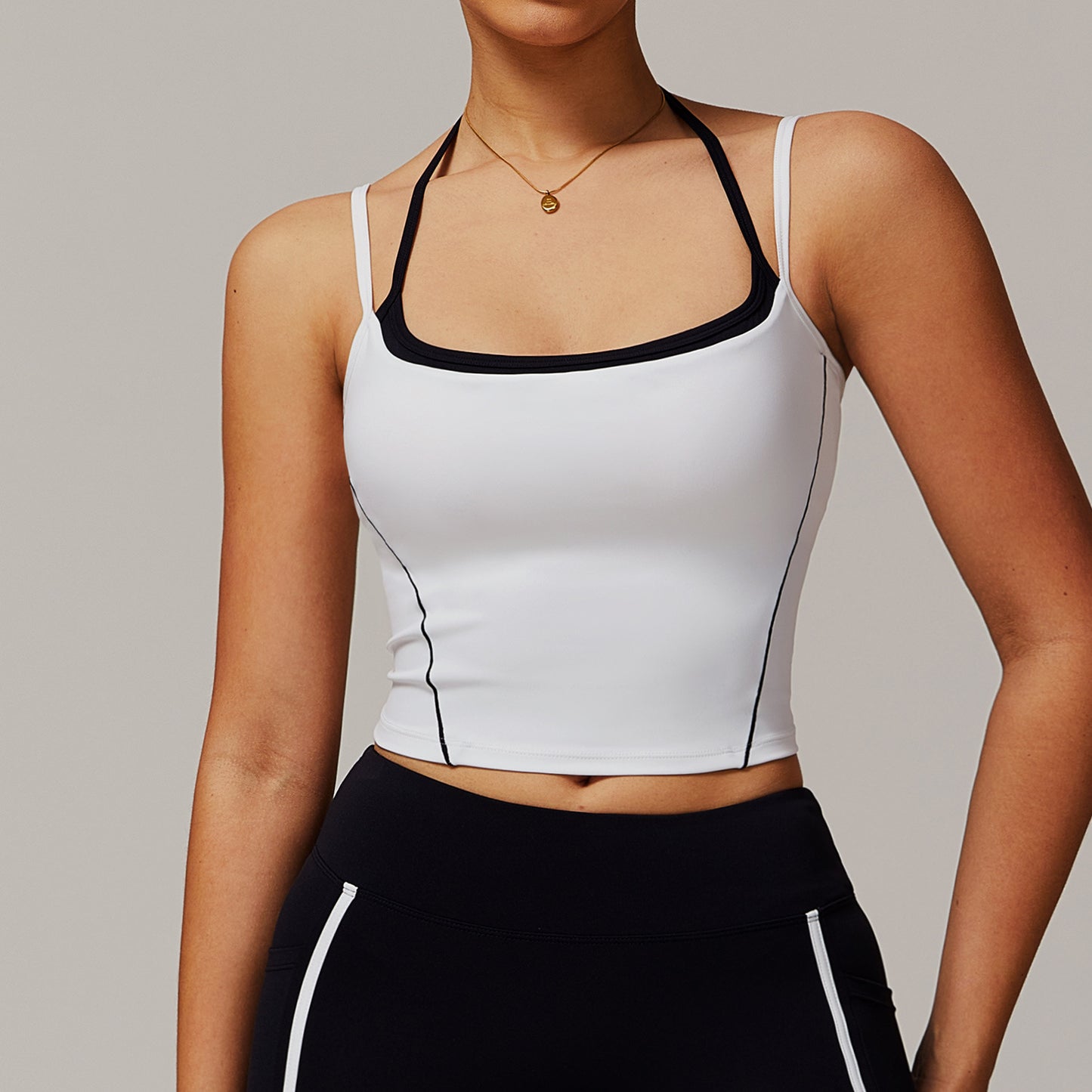 Fake Two-piece Halter Beauty Back Yoga Vest High Strength