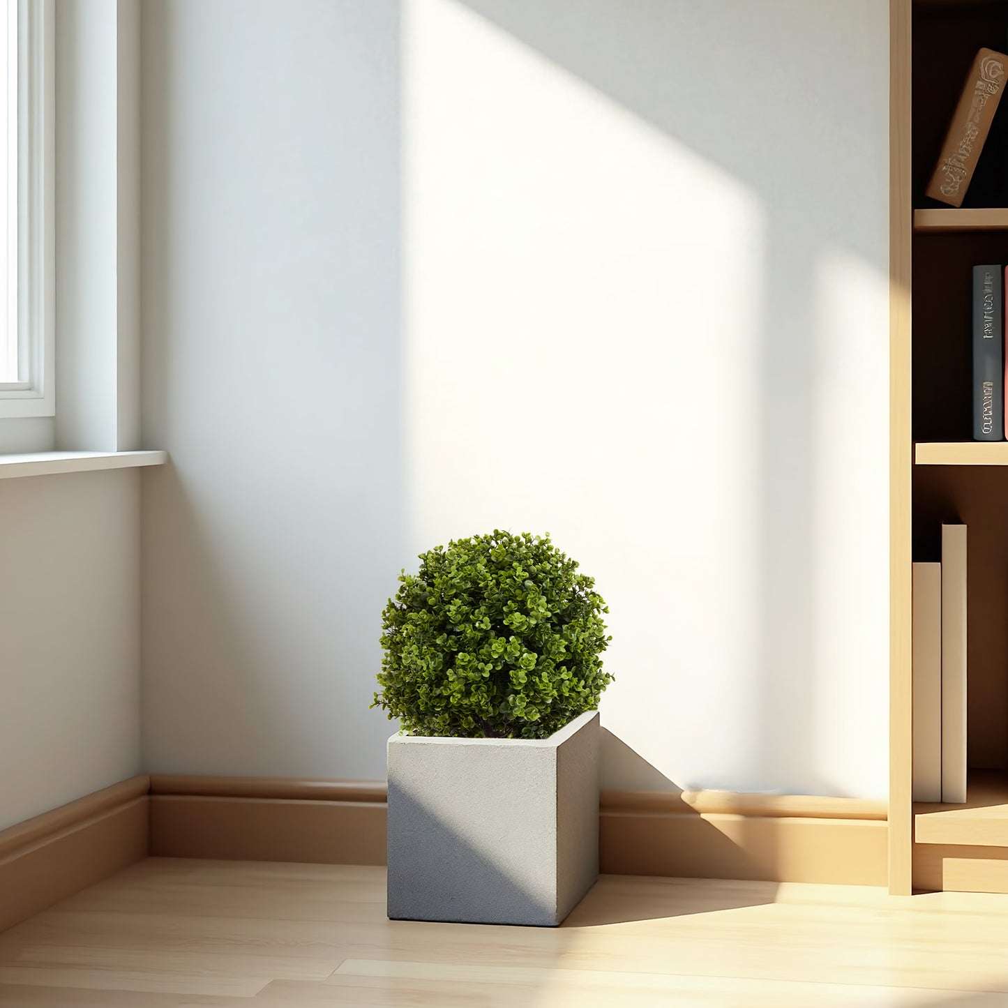 22in Boxwood Ball Shaped Artificial Topiary Shrubs Tree In Pot For Home And Garden Decoration 2pcs Set