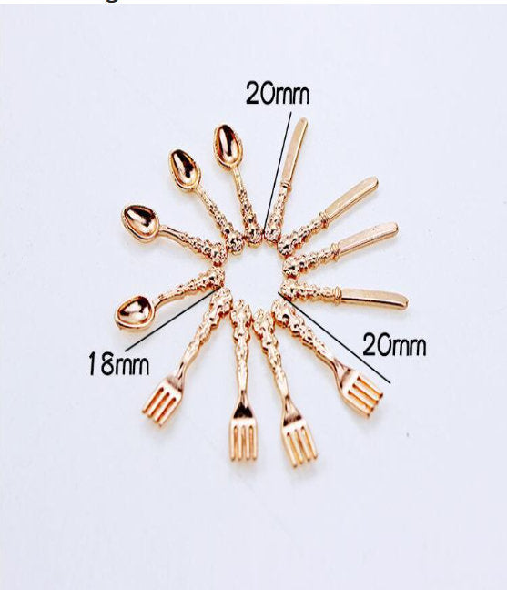 Toy House Mini Accessories Knife And Fork Soup