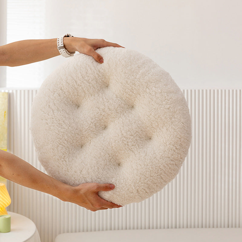 Thickened Winter Lambswool Seat Cushion Round Chair Pad Office Computer Chair