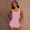Quick-drying Nude Feel Contrast Color Tight Yoga Vest Sports Shorts