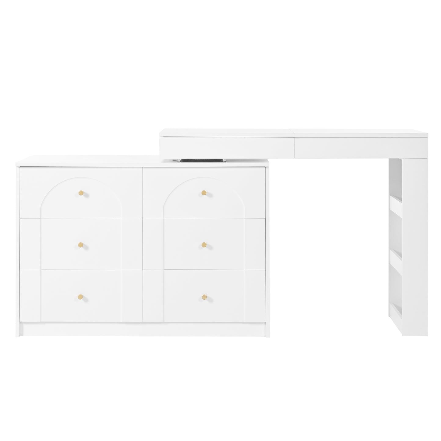 Rotatable Dressing Table With LED Lighting,Dressing Table,Office Table,White,105x40x80cm Old SKU N657P24679091W