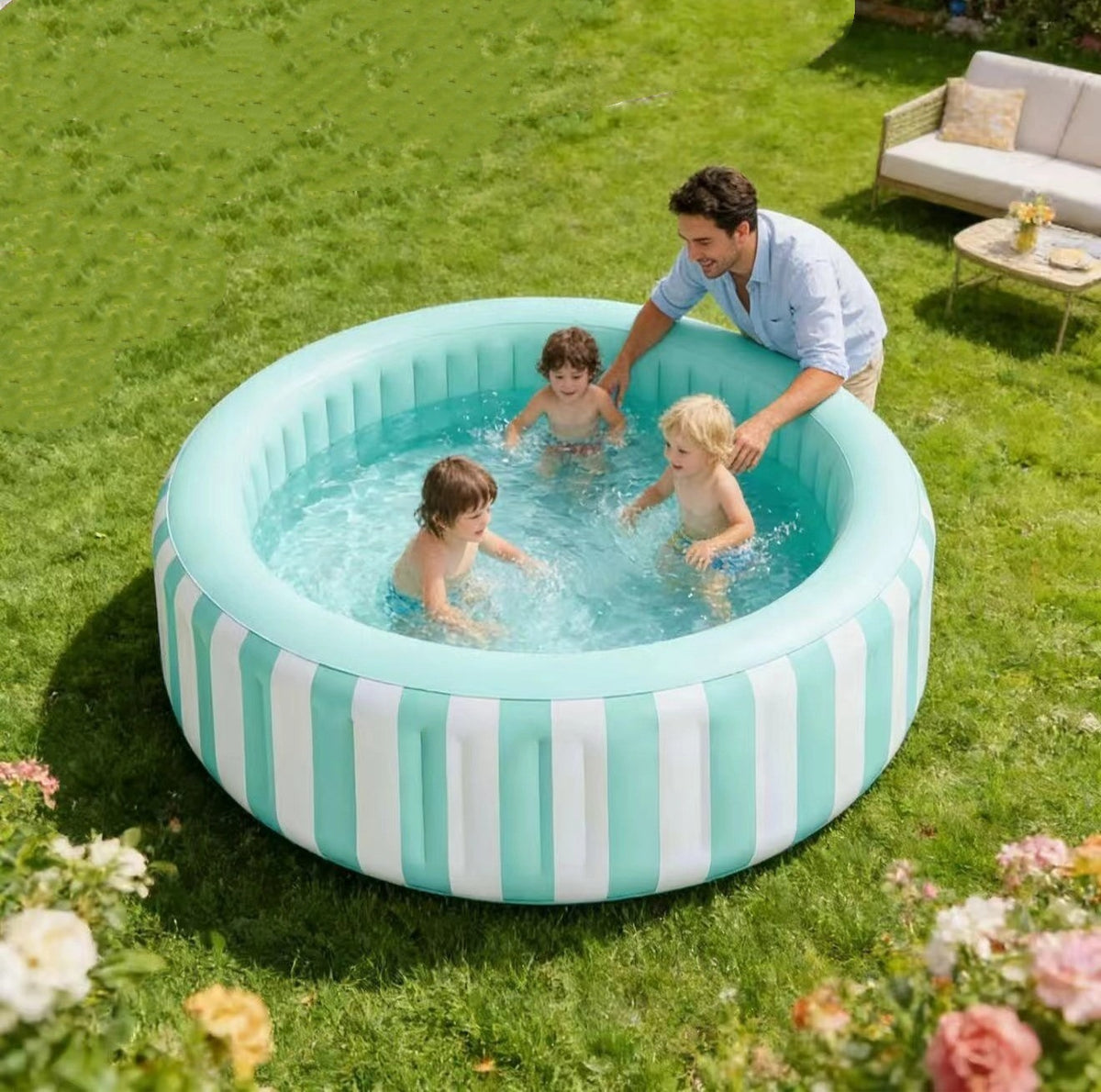 Thickened Inflatable Swimming Pool - Extra Large Family Ocean Ball Pit Paddling Pool for Adults and Kids Outdoor Water Play