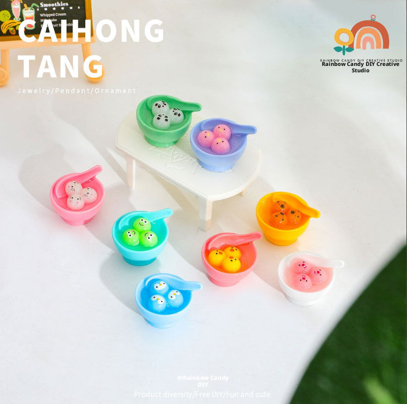 Small food ornaments-animal dumplings-random style-resin-1 piece