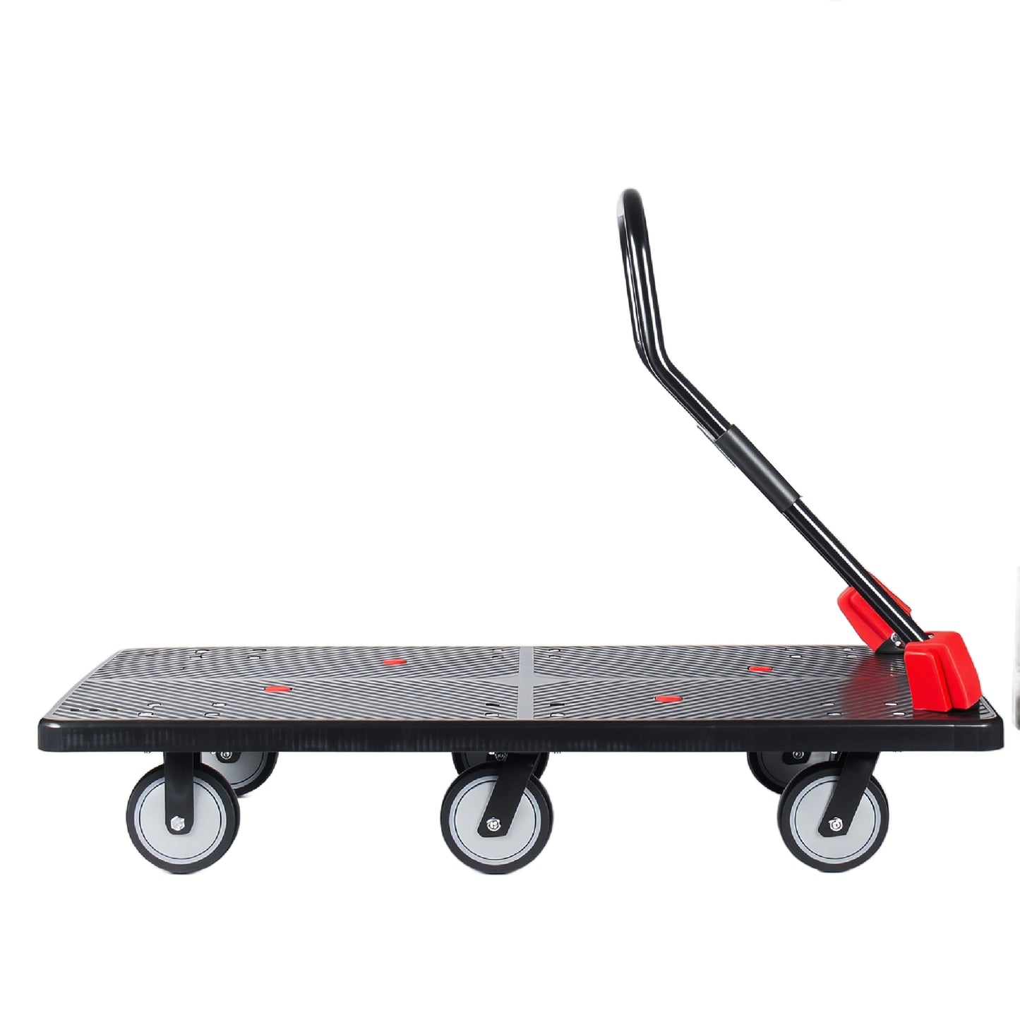 25.5 X51.5 Platform Truck Foldable Handcart With 6 TPR 360- Degree Silent Wheels 1800lbs Heavy- Duty Push Dolly Cart 4 Steel Load- Bearing Beams For Warehouse Garage Home Use