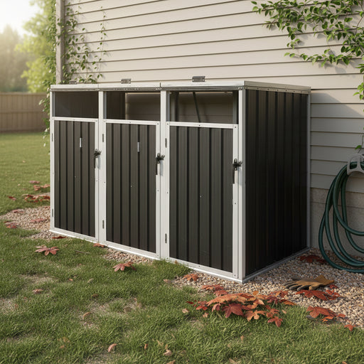 Dustbin Shelter For 3 Tons, Suitable For 240L And Smaller Garbage Cans, Metal Outdoor Dustbin Shelter