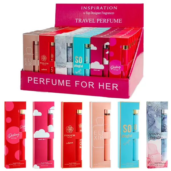 6pcs Travel Set, Women's Eau De Parfuma Spray, Long Lasting Fragrance, 6 Different Flavor, Perfect For Holiday Gifts, Dating, Daily Life, Parties, 1.18fl.oz Bottle