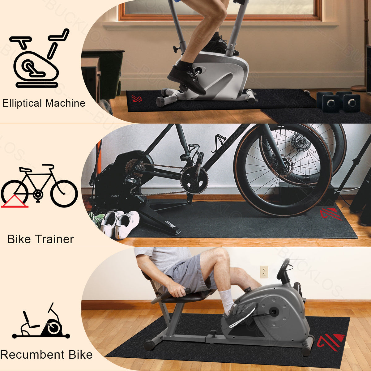 Bicycle Riding Mat PVC Anti-slip Bicycle Shock-absorbing Mat Fitness Bike