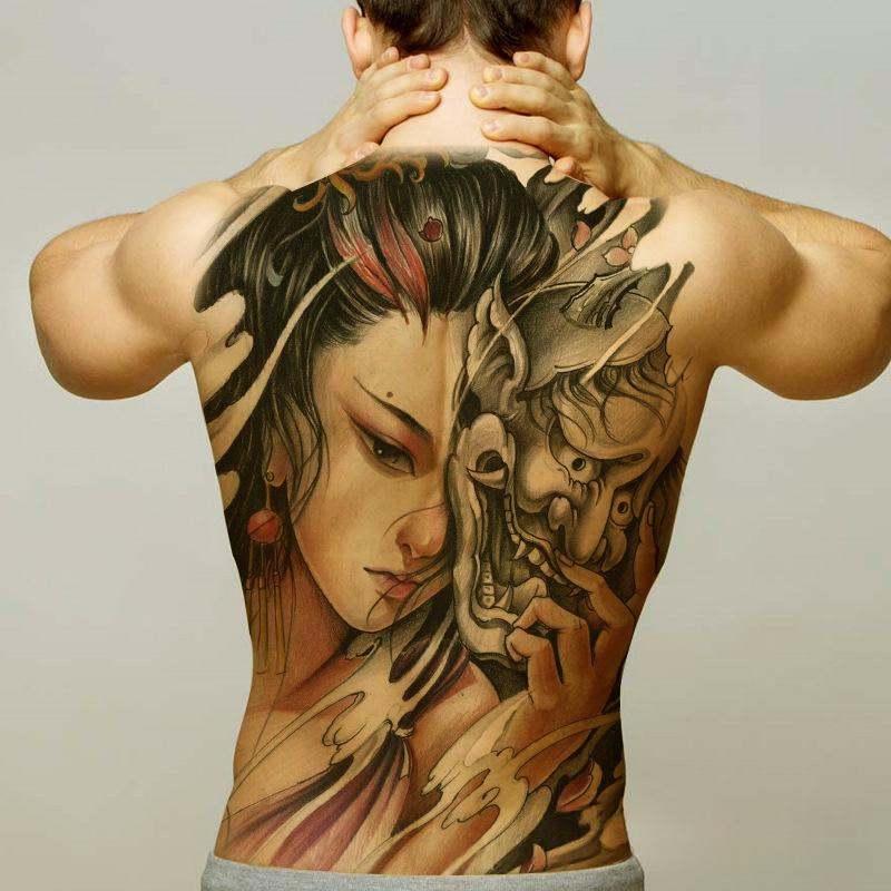Realistic Full Back Tattoo Stickers - Waterproof Temporary Body Art Decals for Men Women