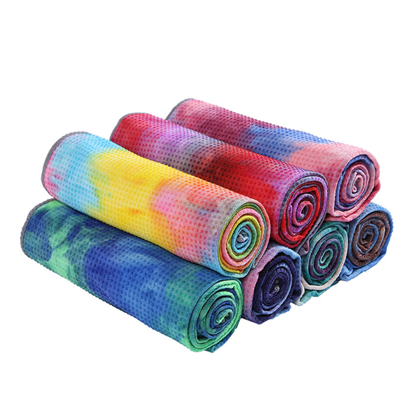 Fitness Towel Non-slip Exercise Drape Multi-color Tie-dye Yoga Towel