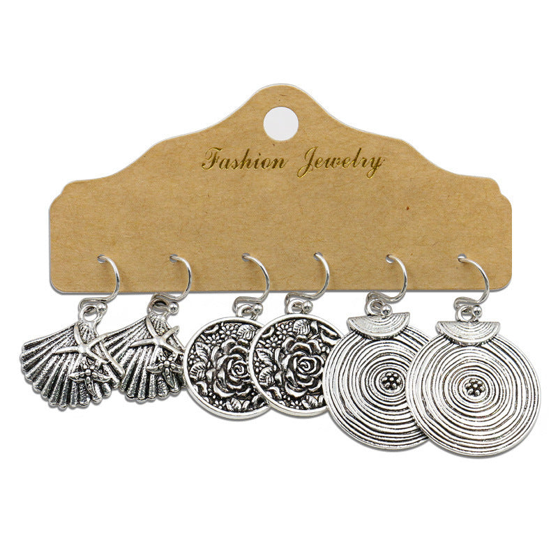 Fashion Metal Earrings Baroque Personal Accessories Retro Matte
