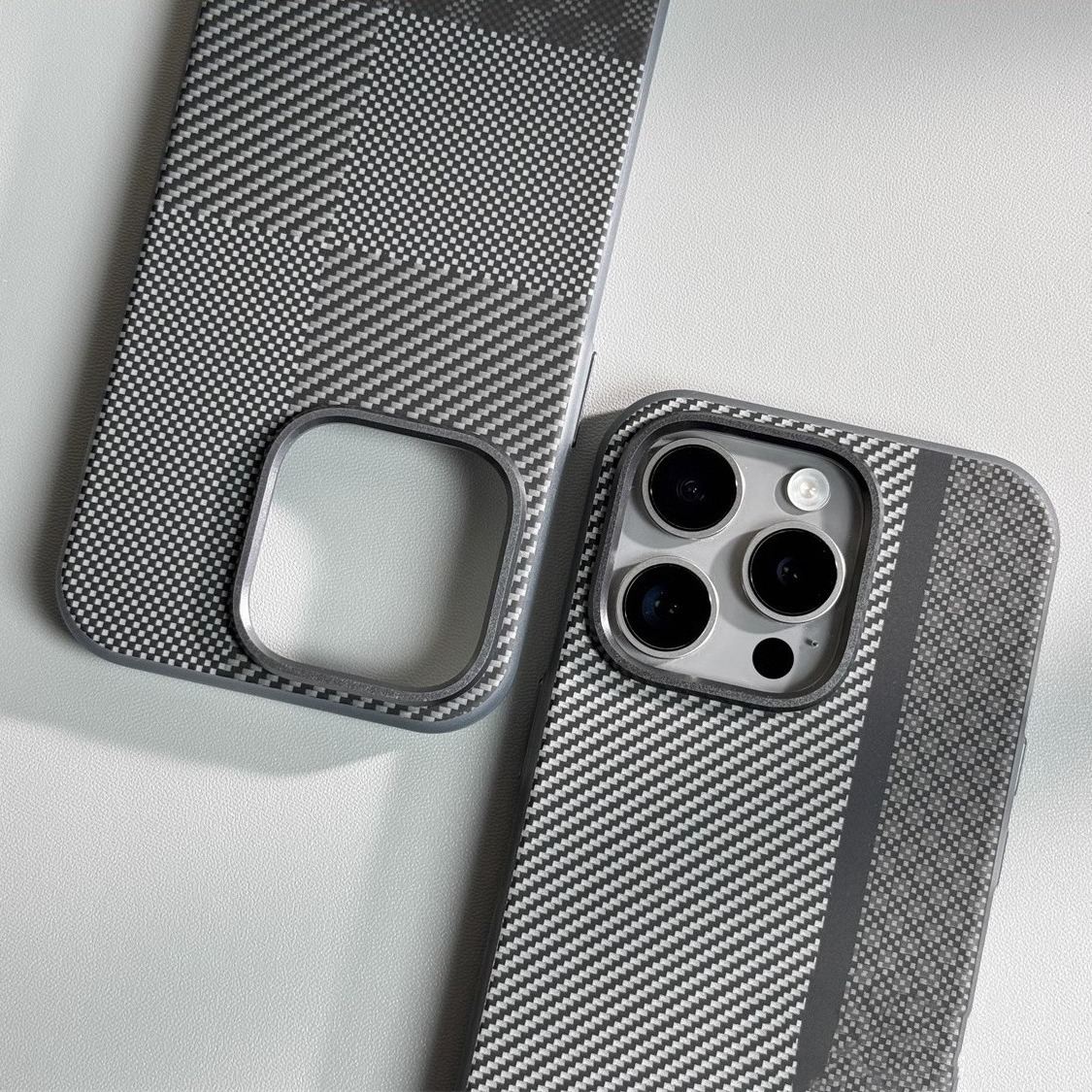 Mobile Phone Carbon Fiber Drop-resistant Protective Cover