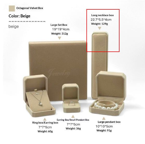 Necklace Gift Box With Rounded Corners Made Of Velvet Fabric